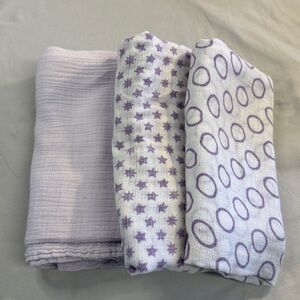 Aden + Anais - Set of 3 Lavender Muslin Blankets